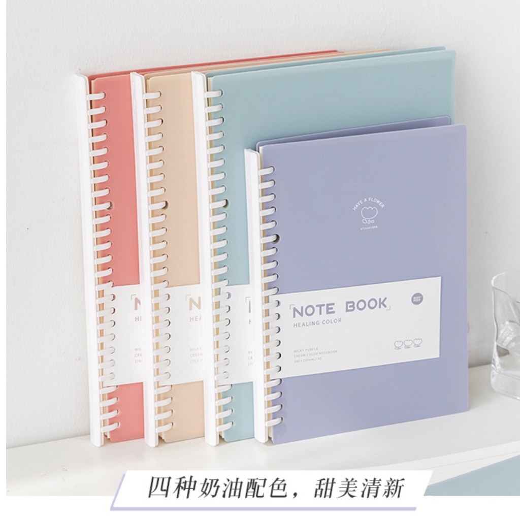 Set sổ bìa còng pastel healing color pastel
