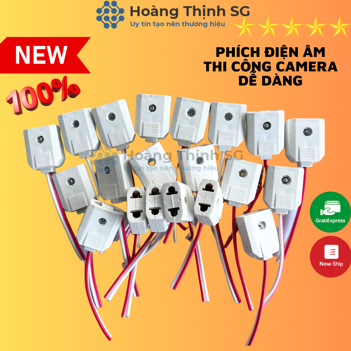 Ổ cắm điện âm liền dây, phích cắm điện âm, chui cắm điện âm cho camera có dây sẵn