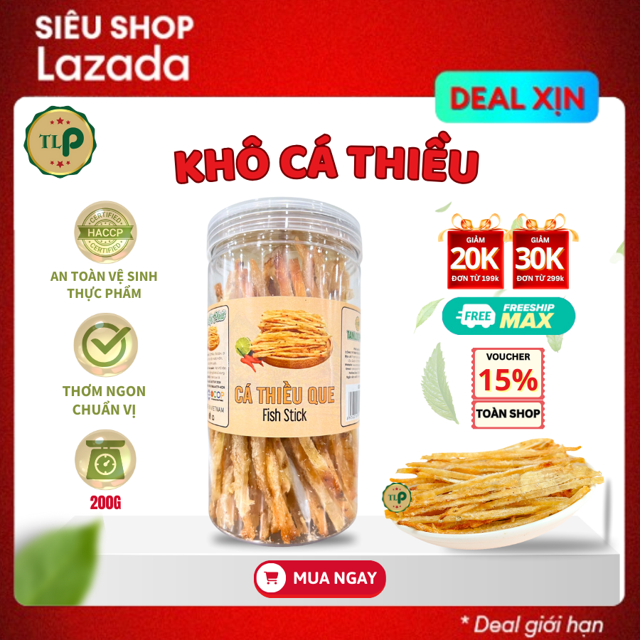 Khô cá thiều que tân lộc phát - hũ 200g