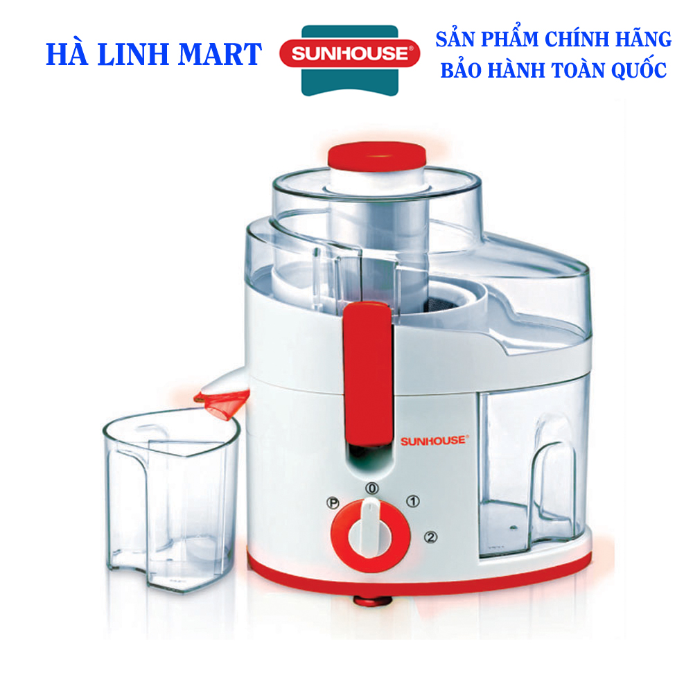 Máy ép hoa quả Sunhouse SHD5520 - Máy ép trái cây Sunhouse, Công suất 300W, Lưỡi xay ép bằng inox siêu bền, Lưới lọc lớn gấp 2 lần lưới thường, Bảo hành 12 tháng