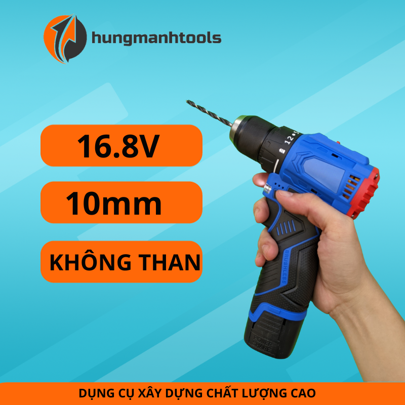 Máy khoan pin, vặn vít 16.8v không chổi than
