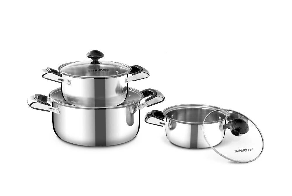 Bộ nồi inox một đáy Sunhouse SH365