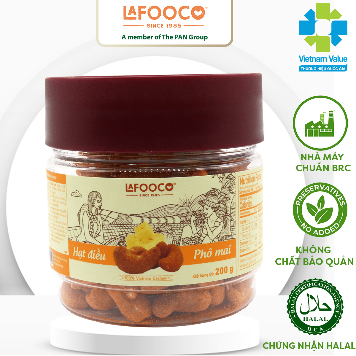 Hạt điều vị phô mai 200g Cheese Flavoured Cashews 200g