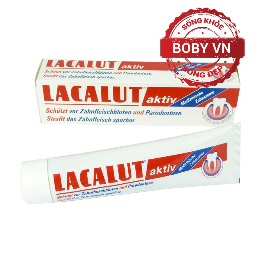 Kem đánh răng lacalut aktiv 75ml - nhập khẩu đức - giúp trắng răng bảo vệ hơi thở