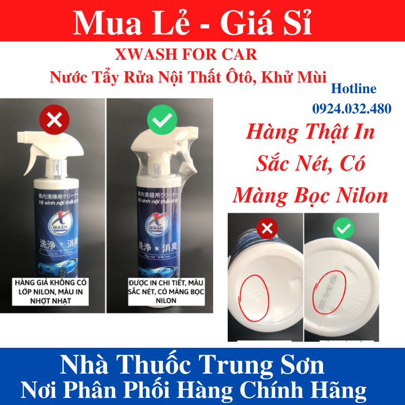 XWASH FOR CAR Loại 500ml - Nước Tẩy Rửa Nội Thất Ôtô- Khử Mùi - Diệt Khuẩn Số 1 Nhật Bản - TS001