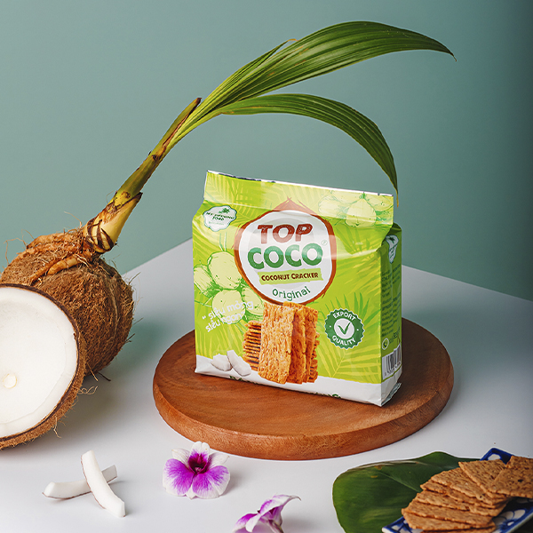 Bánh dừa nướng TOPCOCO vị dừa nguyên bản túi 170gr