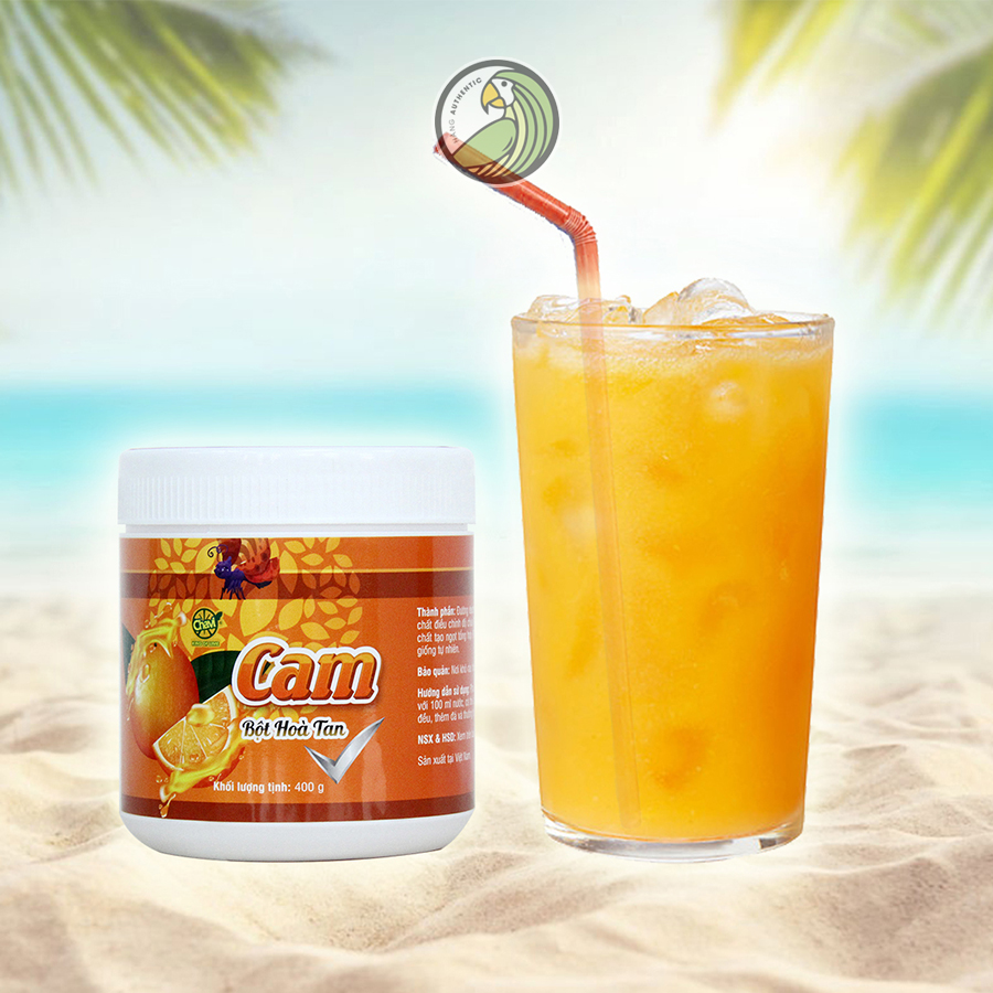 Bột cam hòa tan chavi hũ 400g có đường dùng pha nước trái cây