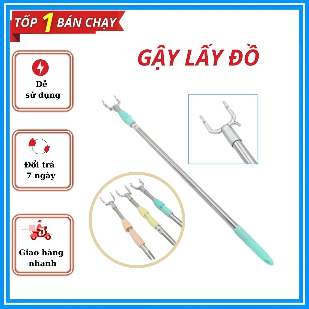 Cây treo quần áo - Gậy lấy đồ - Cây lấy đồ - Cây phơi đồ điều chỉnh độ dài