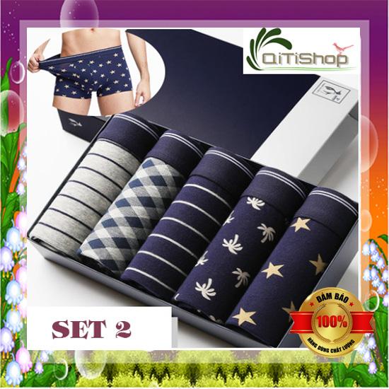 [HCM]HỘP 5 BOXER QUẦN SỊP ĐÙI NAM NHIỀU HỌA TIẾT - Mã 02 - HÃNG JD NIAO