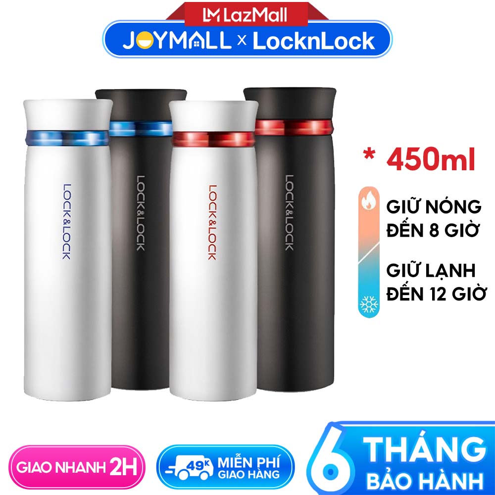 Bình giữ nhiệt Lock&Lock LHC4131 450ml Feather Light - Hàng chính hãng, chất liệu thép không gỉ giữ
