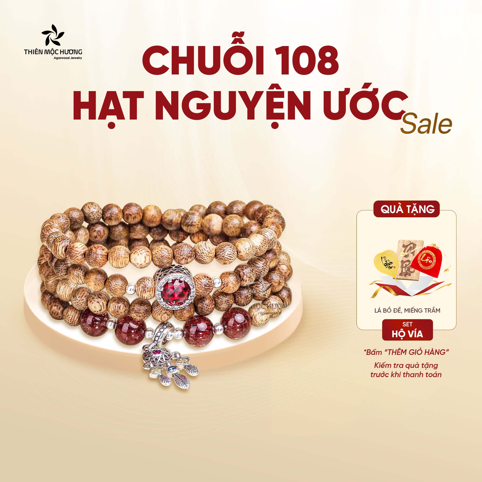 Vòng tay trầm hương, chuỗi 108 hạt Nguyện Ước Thiên Mộc Hương, trầm tốc Việt Nam - cuộc sống tốt đẹp