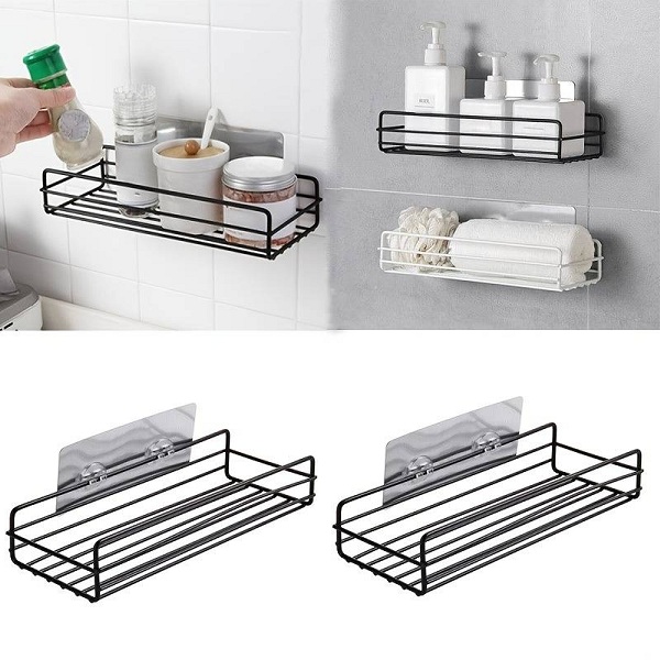 [Loại 1 Dày Dặn] Kệ Giá Chữ Nhật Dán Tường Để Đồ Decor Nhà Bếp Nhà Tắm Đa Năng