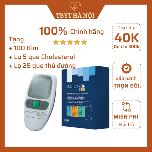 Bảo hành trọn đời - máy đo đường huyết và mỡ máu 3 trong 1 multicare-in đo đường huyết, mỡ máu, cholesterol chính hãng.