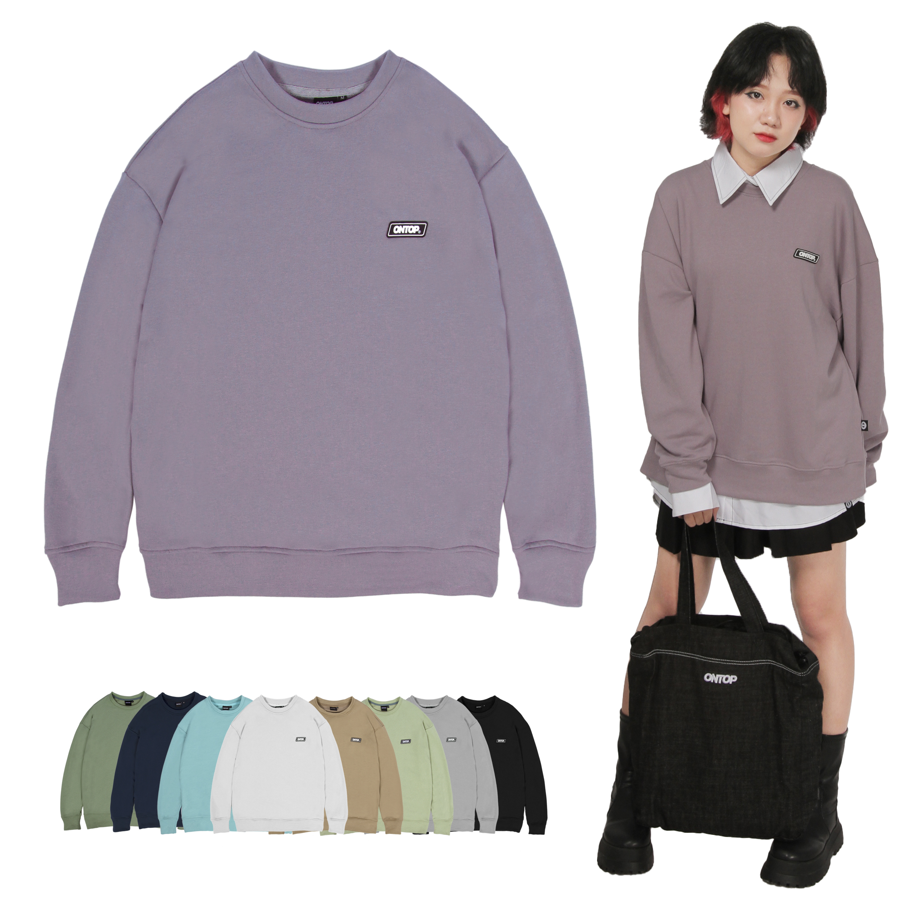 Áo sweater nỉ form rộng nam nữ mang được 4 mùa local brand ONTOP - Basic Sweater O14-HD1