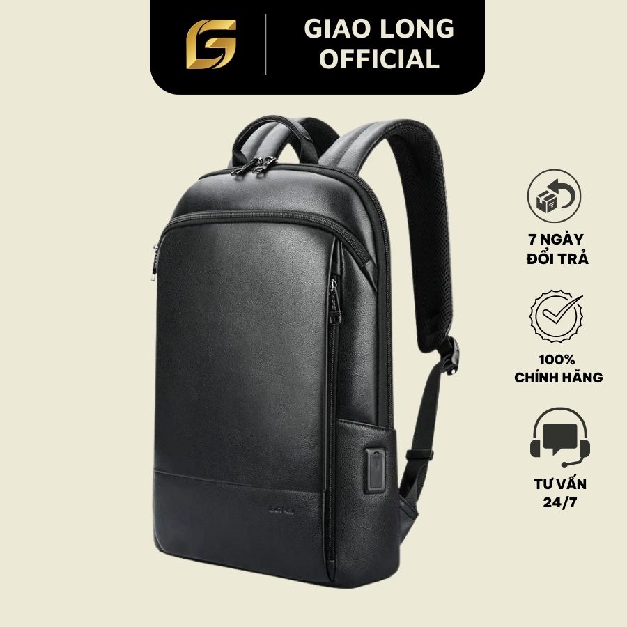 Balo da bopai rio đi học đi làm siêu mỏng nhẹ màu đen chứa laptop 14inch glb1023
