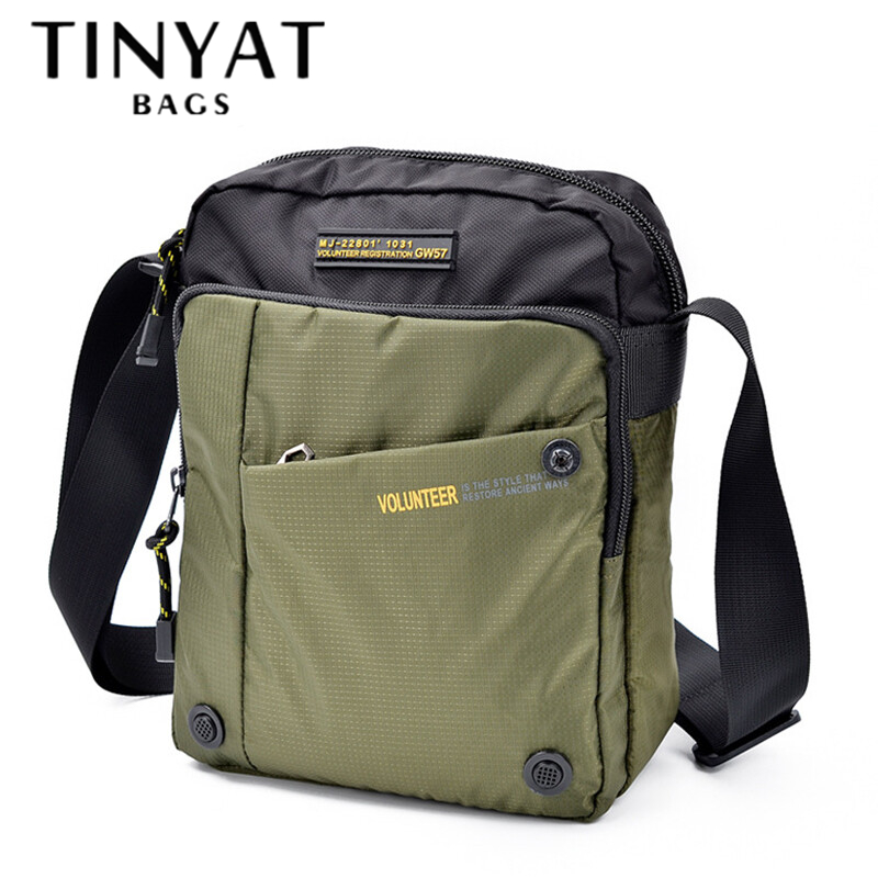 TINYAT Túi đeo vai nam, túi đeo chéo ngang thời trang bằng vải canvas, dành cho ví tiền, bóp, điện thoại di động, chìa khóa.