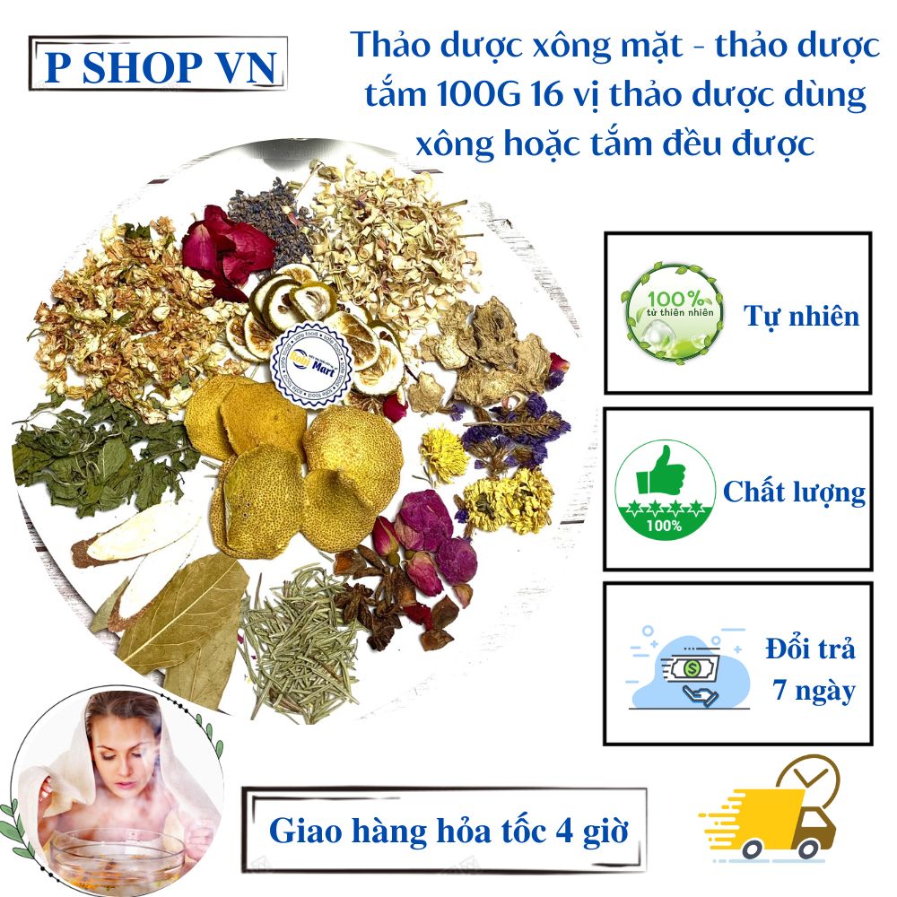 Thảo dược xông mặt - thảo dược tắm 100G 16 vị thảo dược dùng xông hoặc tắm đều được