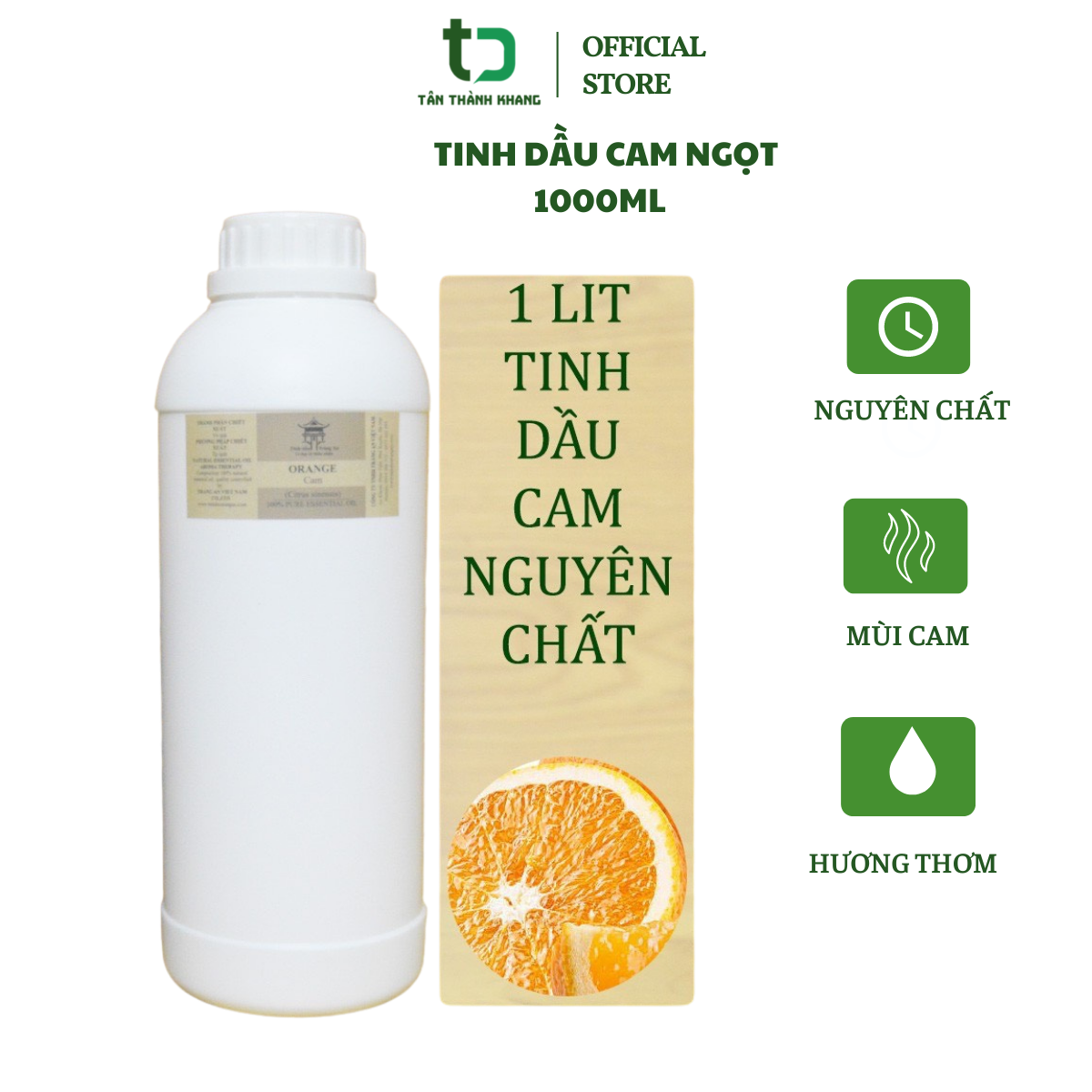 Tinh dầu Nguyên chất Cam Ngọt 1000ml Aromalife, Tinh dầu nguyên chất Nhập khẩu có chứng nhận tiêu chuẩn chất lượng