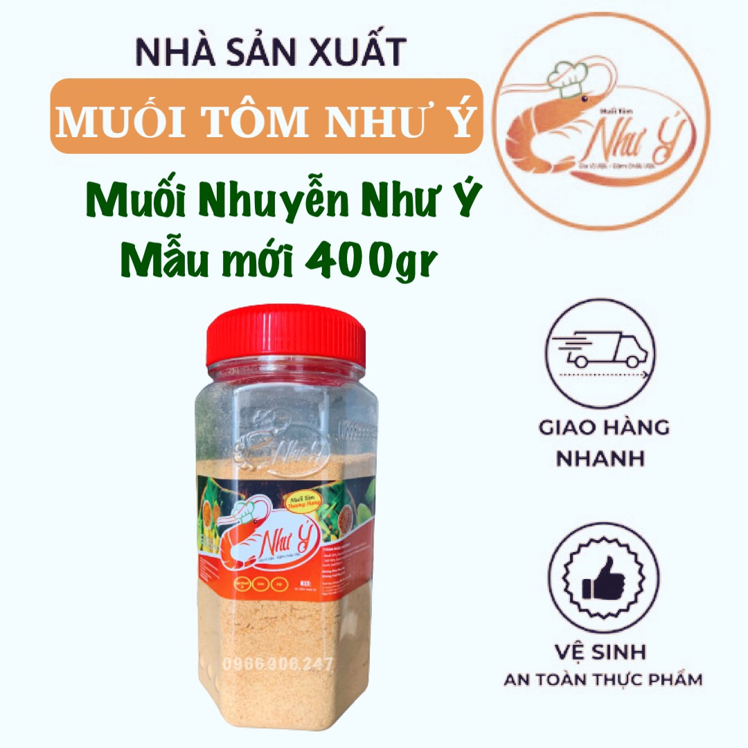 Muối nhuyễn như ý 400gr mẫu mới hũ có logo - muối tôm như ý