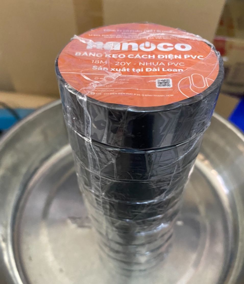Nanoco - băng keo điện 20y đen nanoco fkpt20bk - bán theo cuộn