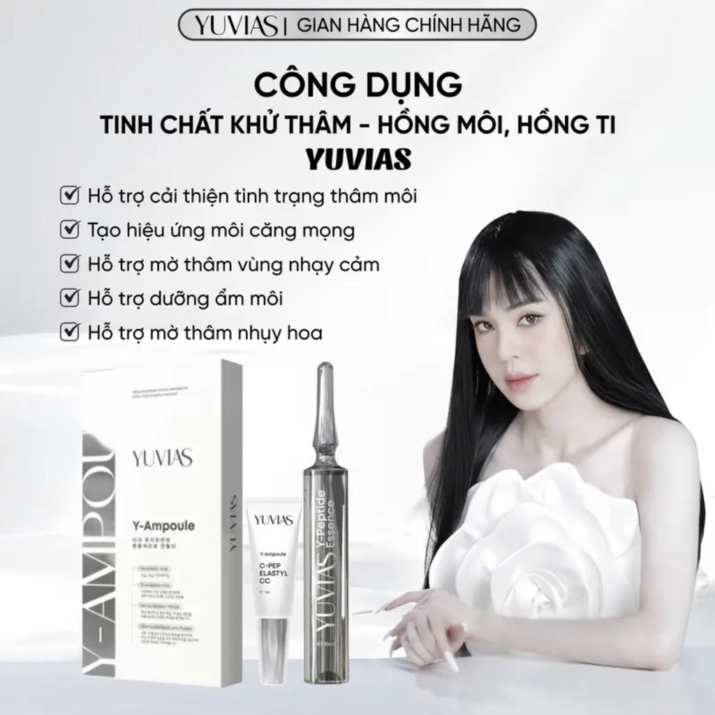 Kem Dưỡng Hồng Môi YUVIAS, Hồng Ti, Mờ Thâm Rãnh môi 10ml - Tặng Son Dưỡng 5ml