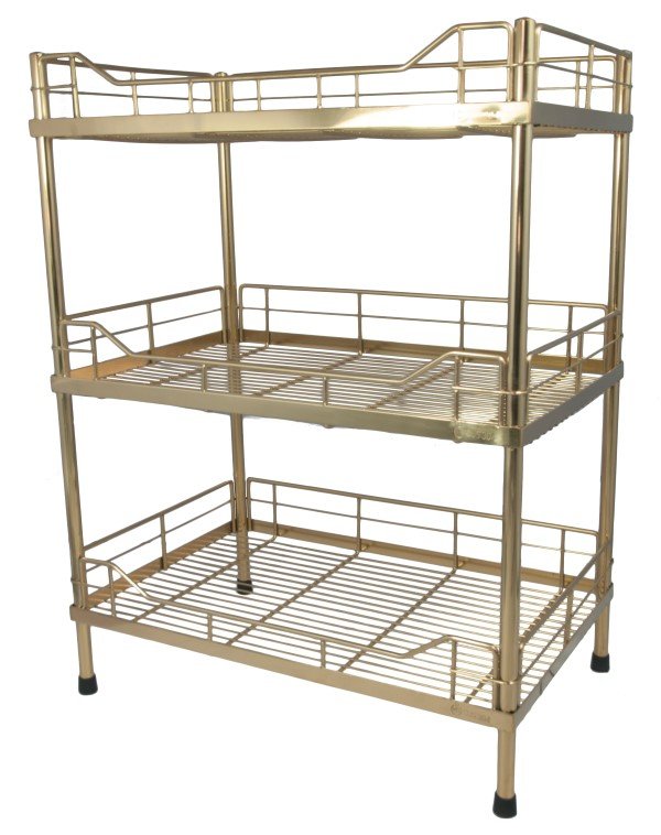 Kệ chén inox đặc 304 3 tầng kt 50x30x75 dxrxc
