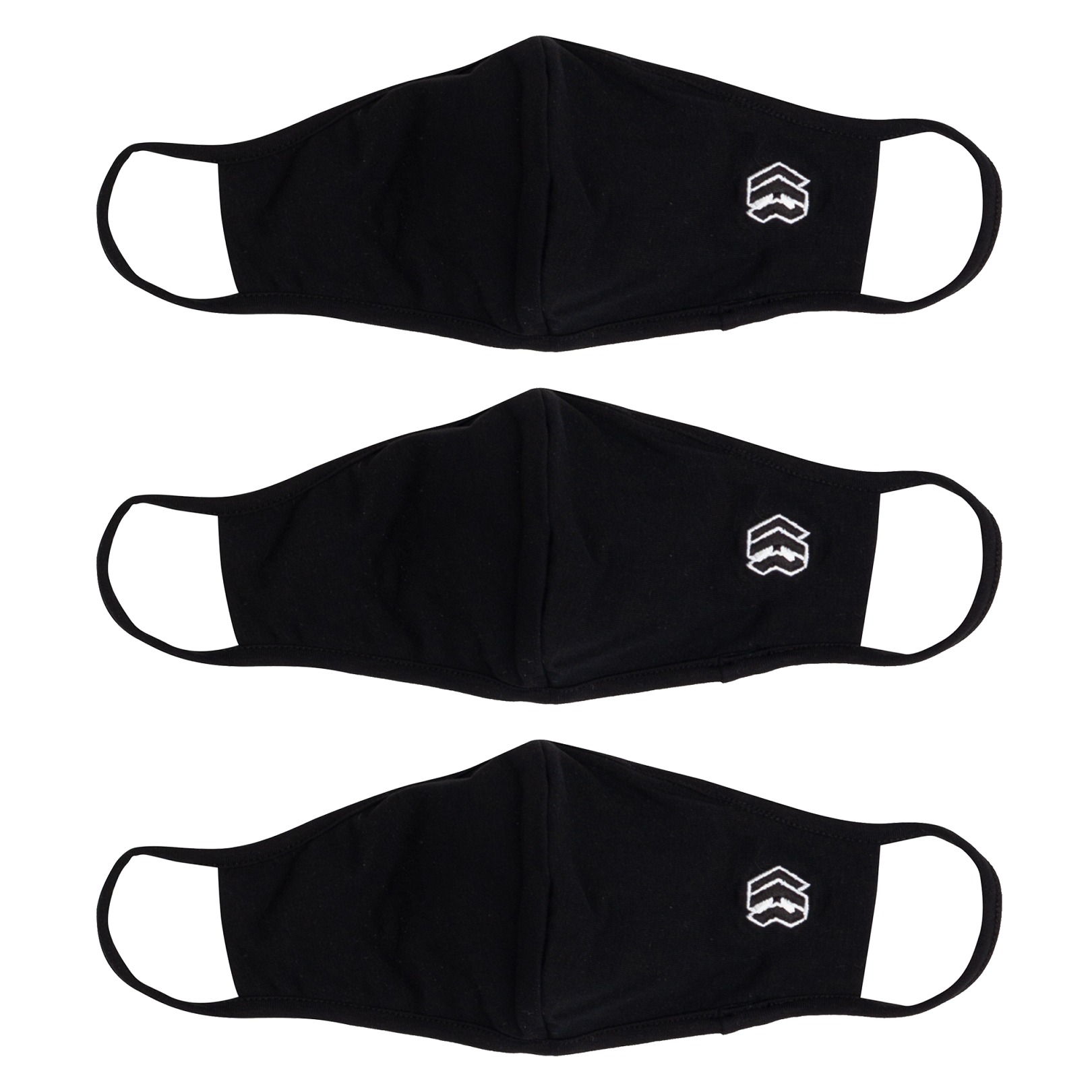 5theway® 3 pack 5tw/rtw regular mask™ in all black aka 3 khẩu trang đen logo đen