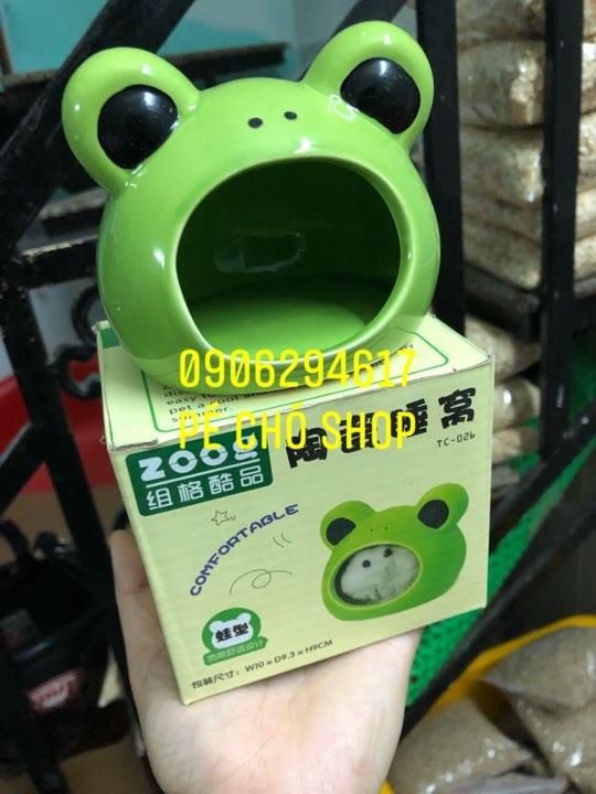 [HCM]Nhà ngủ sứ nguyên chất hình Ếch mắt lồi cao cấp size To cho hamster.