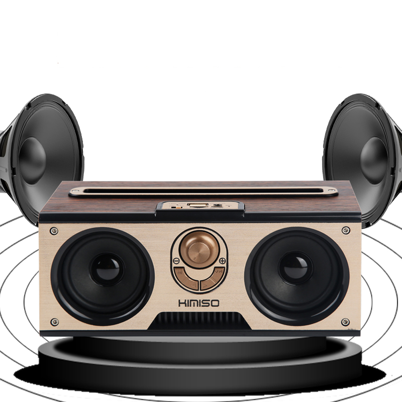 [HCM]Hàng Bãi Nhật Loa Bluetooth Công Suất Lớn Loa Bluetooth Kimiso KM7 Thiết Kế Cổ Điển Vân Gỗ Có Giá Đỡ Cực Chất Nghe Nhạc Cực Hay Âm Bass Trầm Ấm