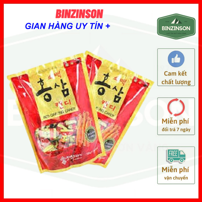 kẹo hồng sâm sobaek 200gram [ COMBO 2 BỊCH ] Hàn Quốc Loại viên lớn - BINZINSON