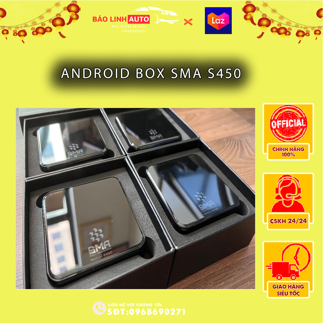 Androi box s450 sma dành cho ô tô 2023