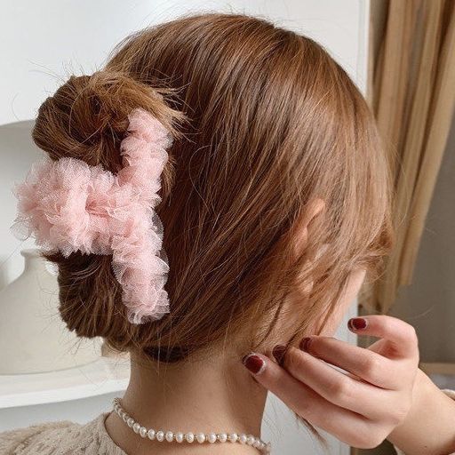 Kẹp tóc càng cua phong cách Hàn Quốc ngọt ngào, chất vải ren quấn quanh thân, phụ kiện tóc nữ đẹp, thời trang