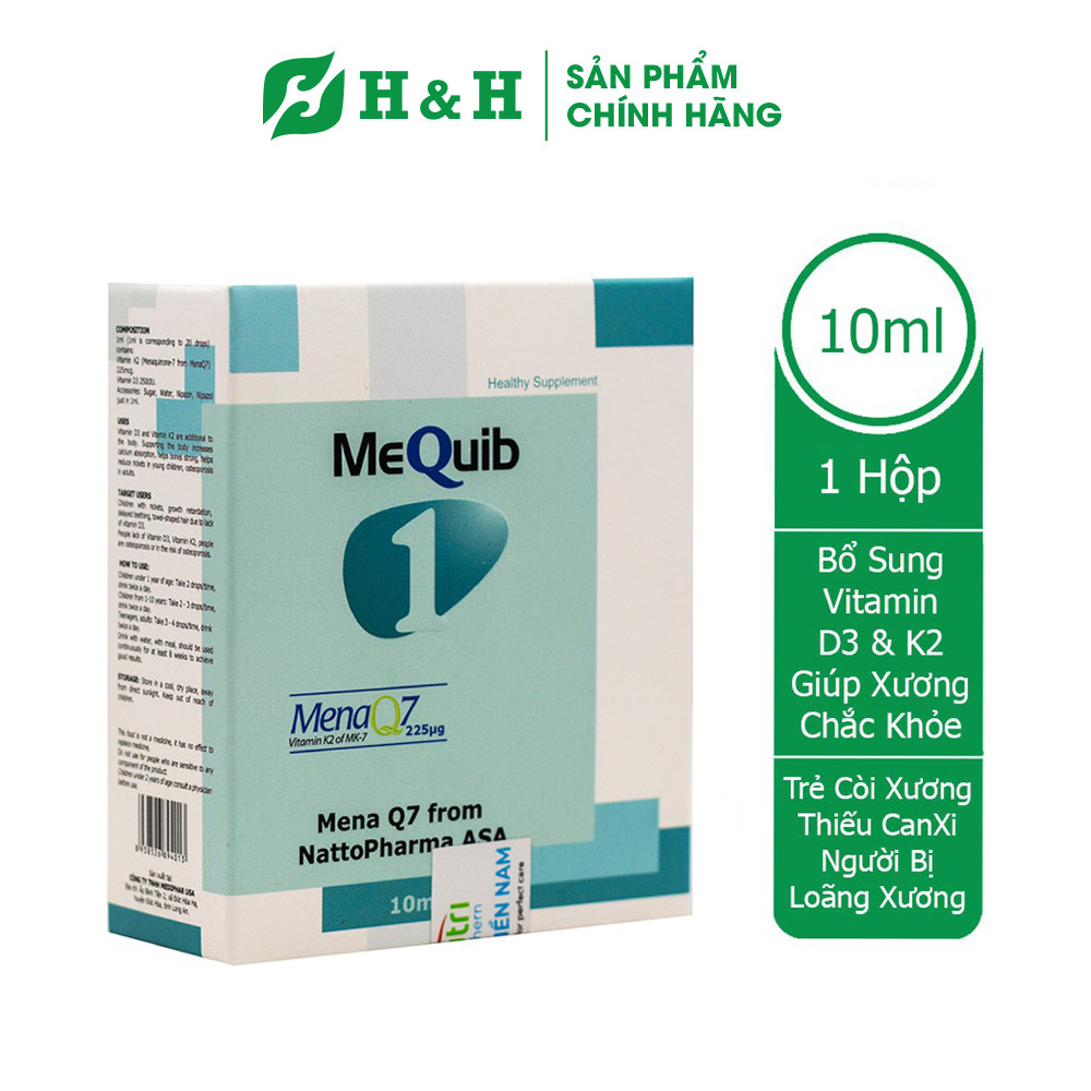 MeQuib 1 - Bổ sung vitamin D3, K2 cho trẻ tăng cường hấp thu Calci