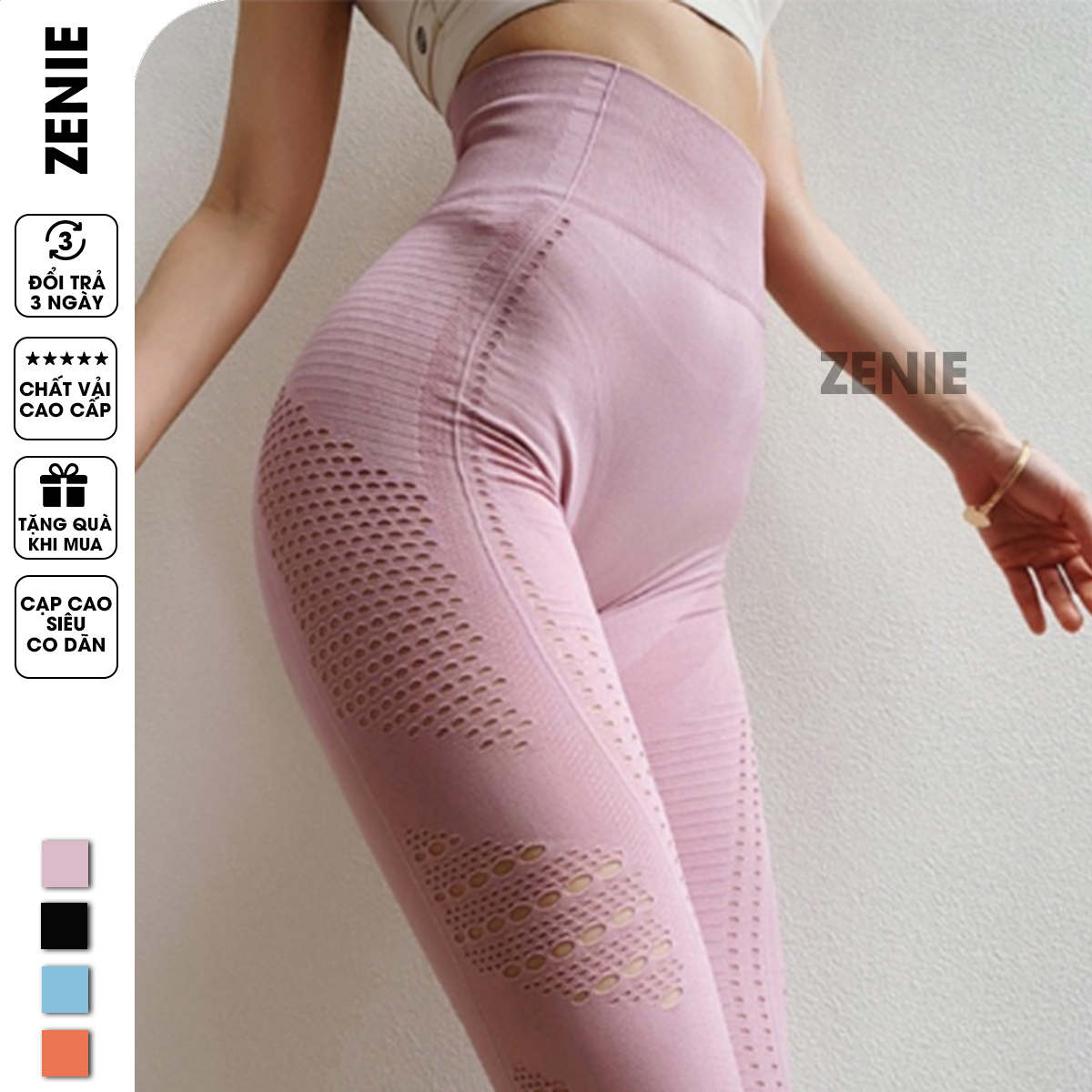 Quần Tập Gym Cạp Cao Co Dãn Siêu Tôn Dáng Đẩy Mông Siêu Thoáng Mát Q01