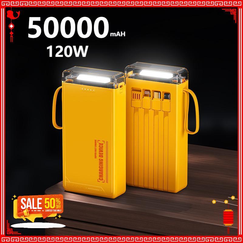  Pin Sạc Dự Phòng trong suốt sạc nhanh  80.000MAH 50000MAH đèn Led sạc nhiều thiết bị dung lượng lớn new 