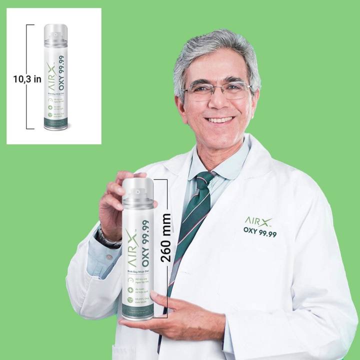 Bình oxy mini cầm tay - 99.9% oxy tinh khiết giảm thở gấp người hô hấp kém bình oxy mini airx cấp thiết cho gia đình hỗ trợ dịch covid nhanh hiệu quả mặt nạ oxy krystal - mềm mại kèm dây dẫn khí dài 2m