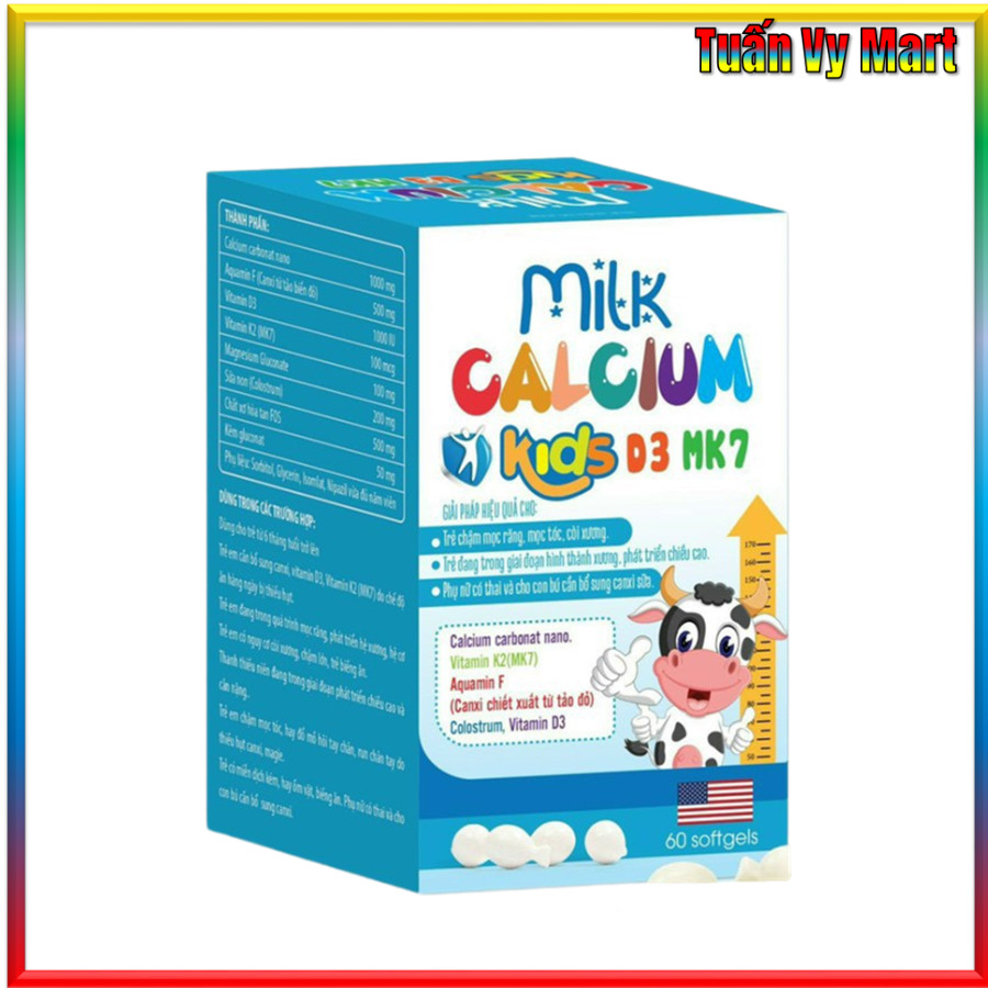 Milk Calcium Kids D3 MK7 Cung Cấp Vitamin