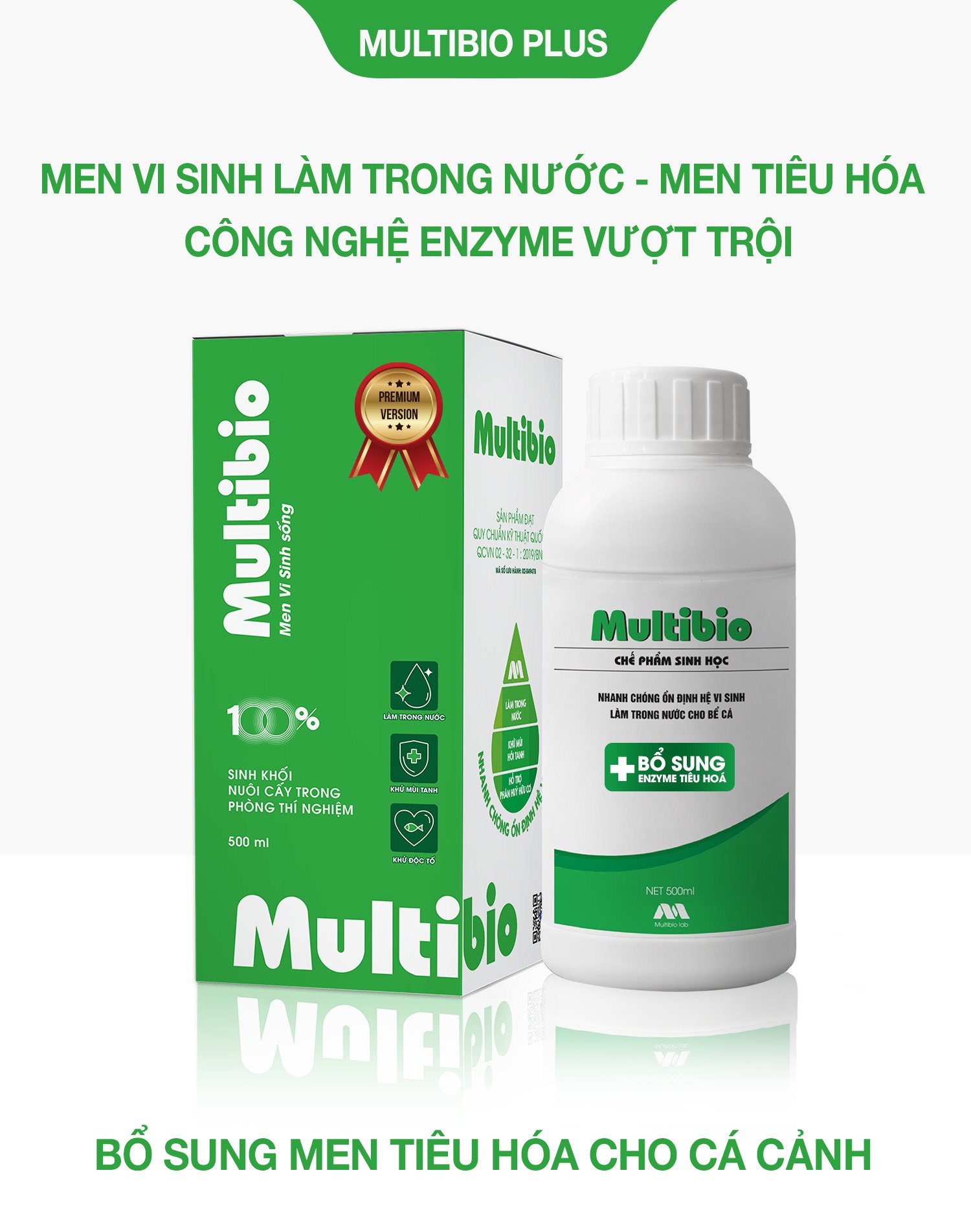 Vi sinh multi bio chai 250ml và 500ml , vi sinh trong nước , vi sinh cho cá , vi sinh