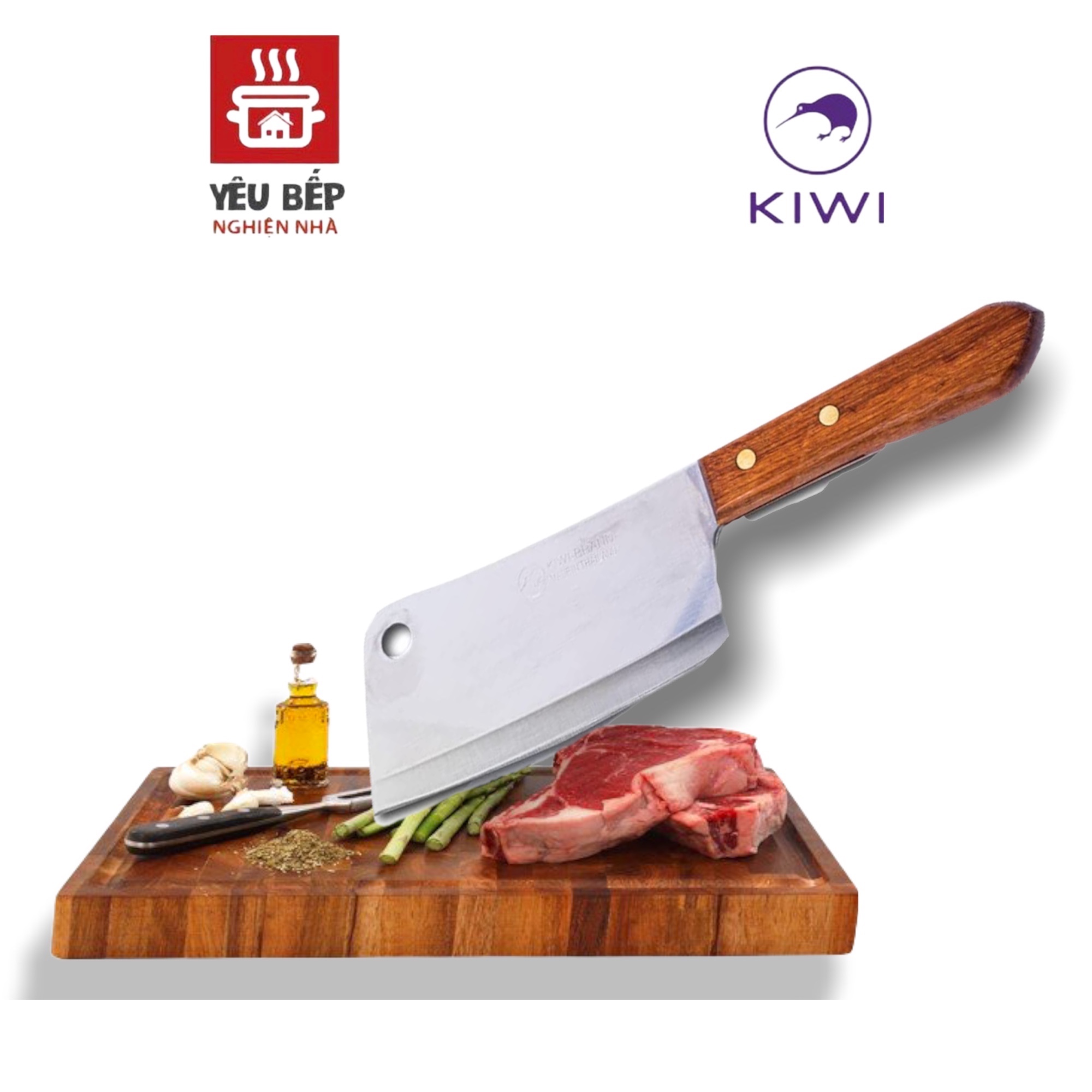 Dao bếp chặt xương, chặt thịt cao cấp loại lớn - chế biến thực phẩm siêu sắc bén, siêu bền - dao kiwi thái lan