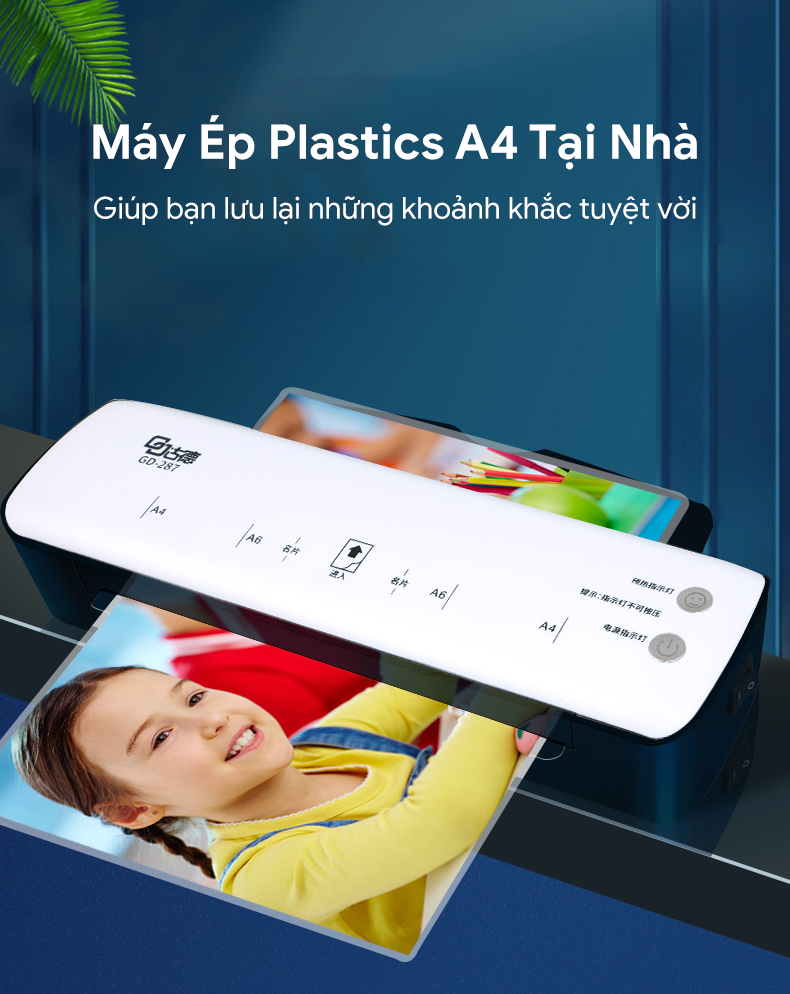 Máy ép plastic khổ A4 Phù hợp ép màng ảnh poster An toàn dễ dàng sử dụng