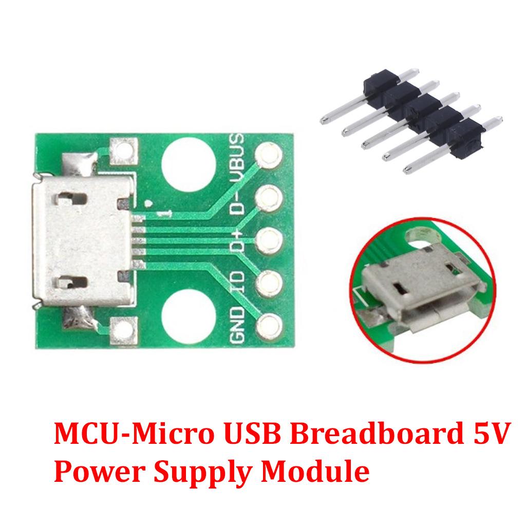 5 cái - Mạch Ra Chân (hàn) Cổng Micro USB (MCU-Micro USB to DIP 5Pin)