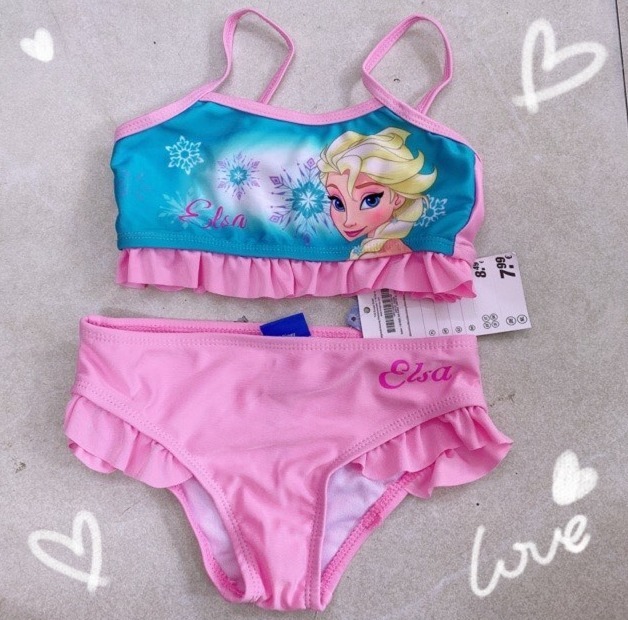 Bộ bơi rời elsa bé gái màu hồng size nhí