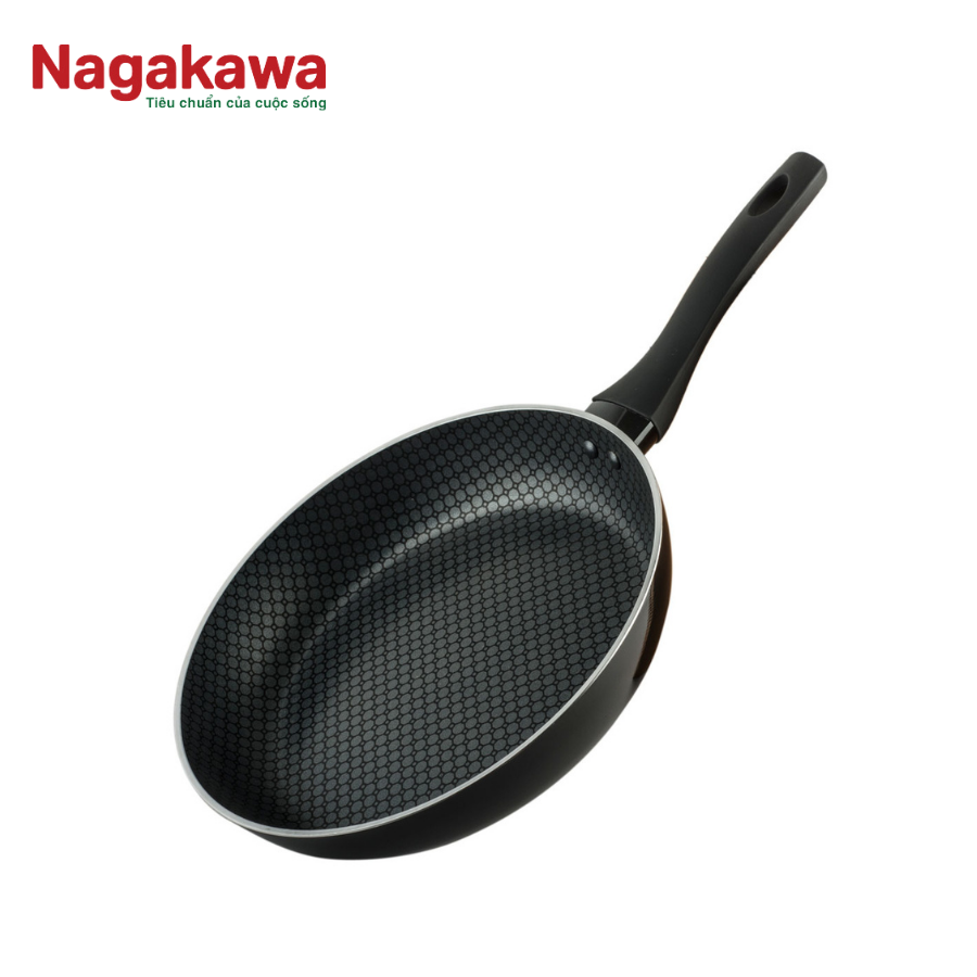 Chảo đáy từ Nagakawa 20cm NAG2001 phủ 5 lớp chống dính Teflon, dùng cho mọi loại bếp, tay cầm nhựa Bakelite siêu bền chống nóng