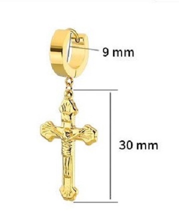 (Hàng cao cấp bền bỉ) Bông Tai Thánh Giá Titan Nam Nữ không đen rỉ