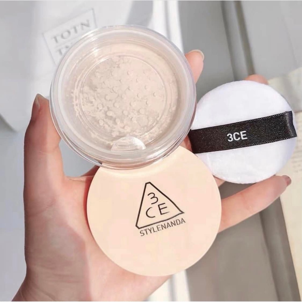 Phấn phủ bột 3ce Natural Finish Loose Powder 20g kiềm dầu giúp da mịn lì tự nhiên Halomi