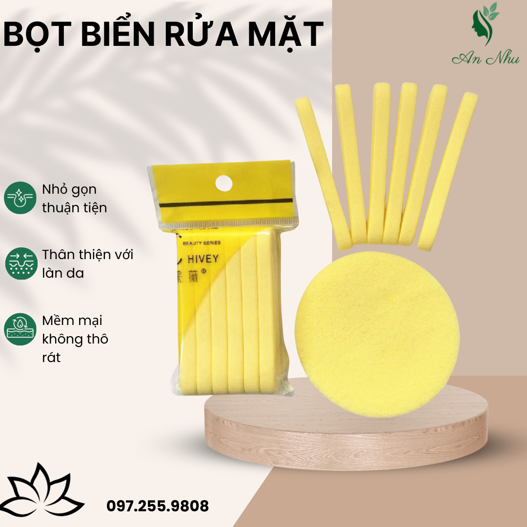 Bọt biển rửa mặt 1 túi 12 miếng