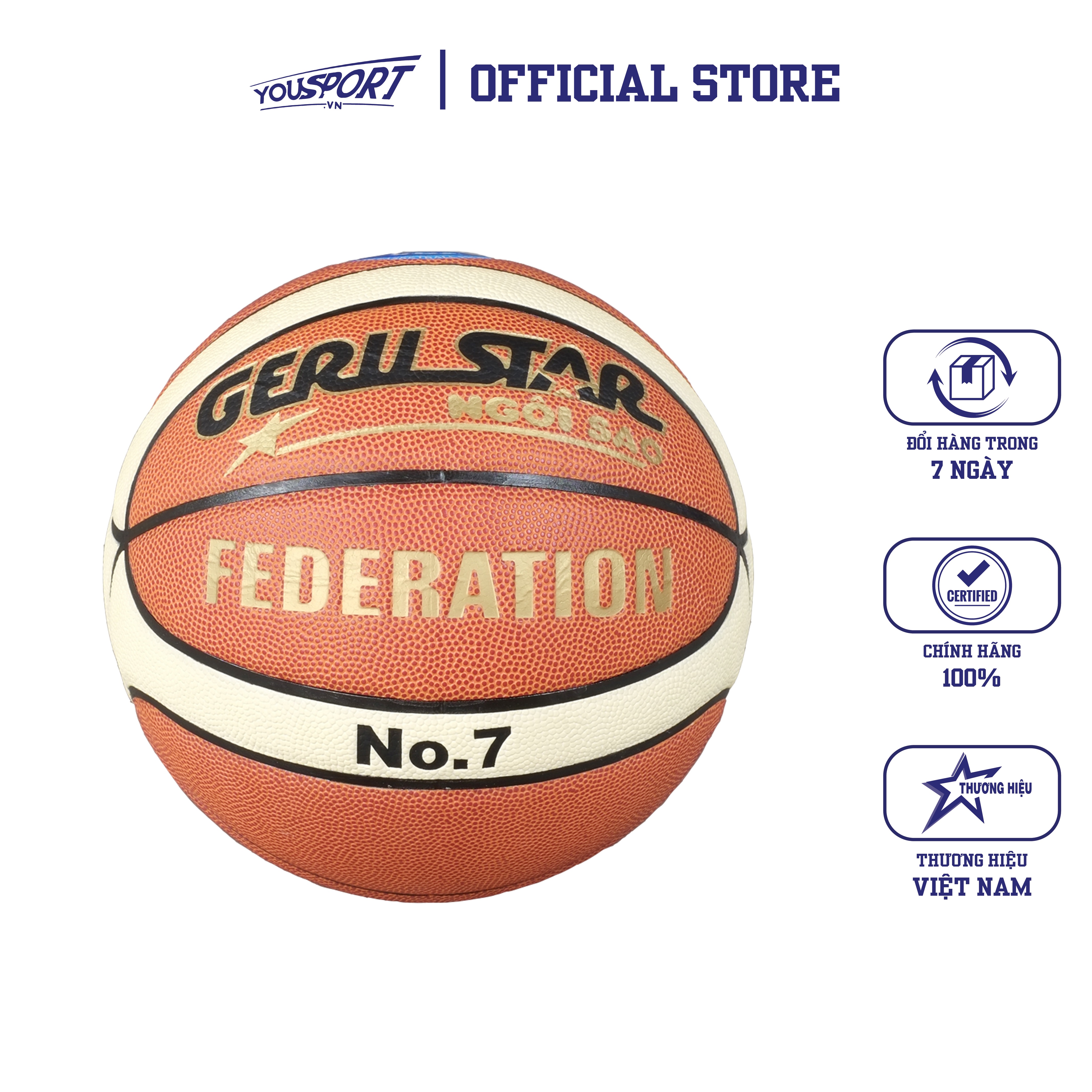 Quả bóng rổ geru federation size 6 7 chĩnh hãng
