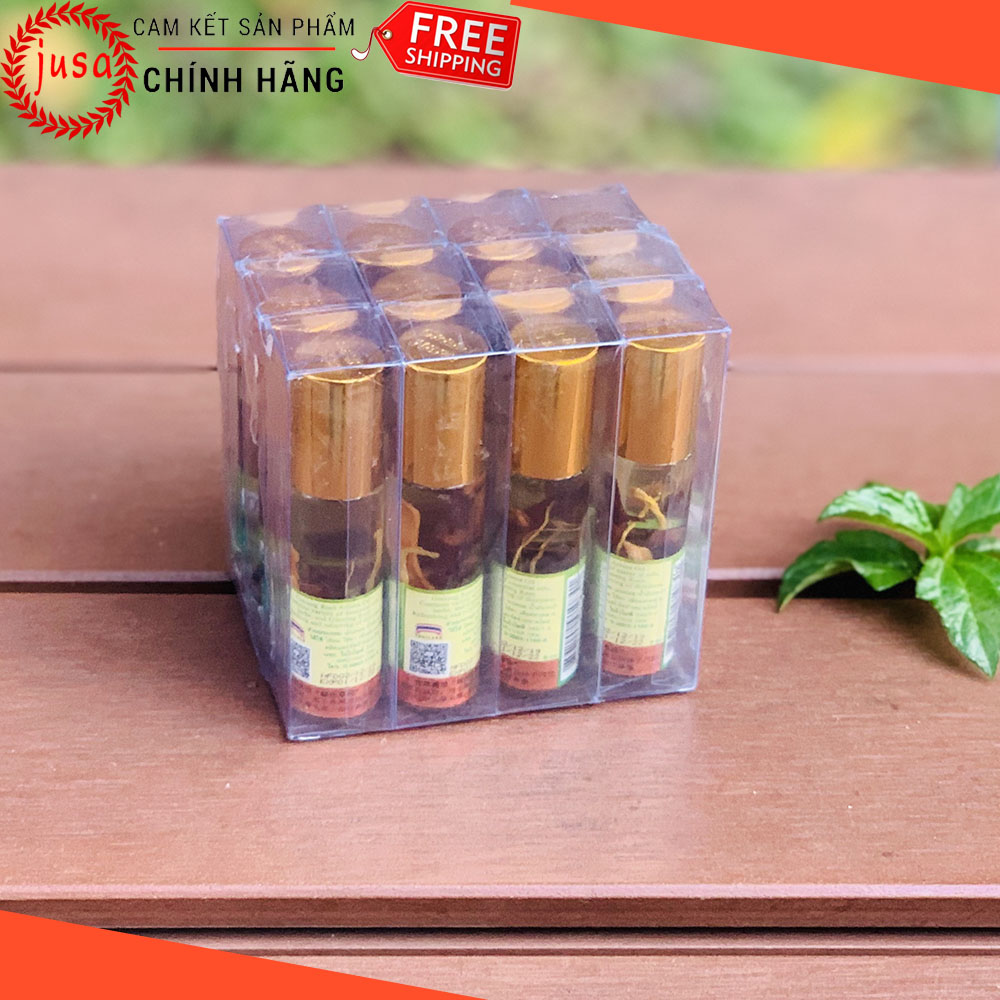 Combo 12 chai dầu lăn thái lan green herb oil 8ml từ thảo dược nhân sâm - junsam