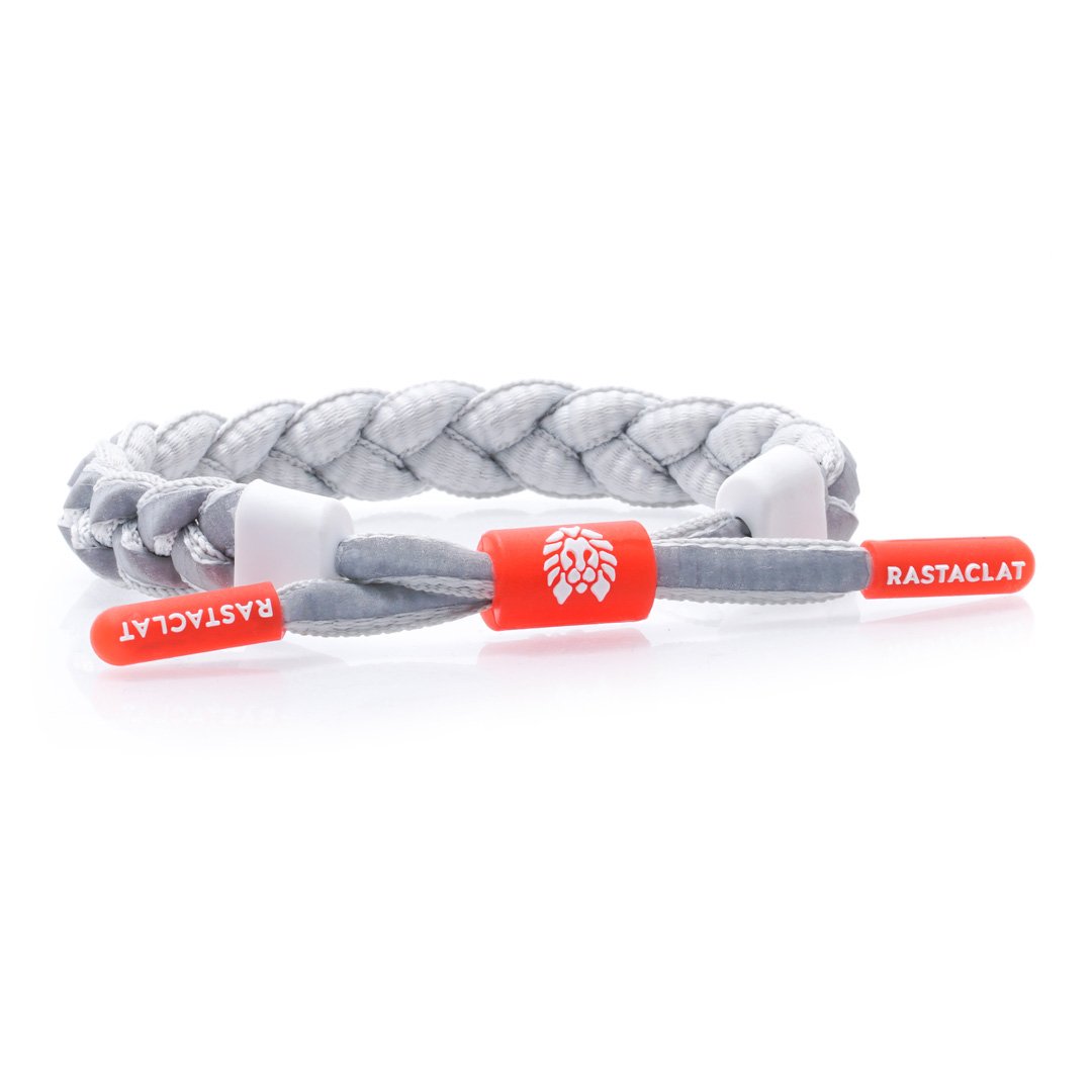 Vòng tay Rastaclat GREY MATTER dây đan chéo xám full phối cao su RAS11450017