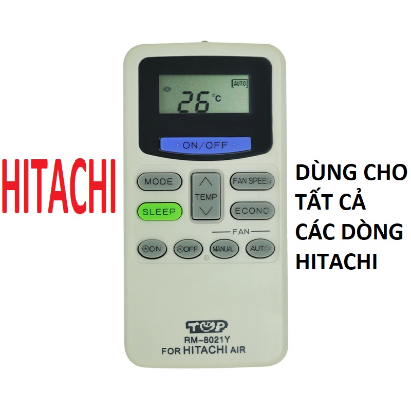 [HCM]Remote Điều Khiển Máy Lạnh Máy Điều Hòa HITACHI đa năng RM-8021Y (DÙNG CHO TẤT CẢ DÒNG MÁY LẠNH HITACHI)